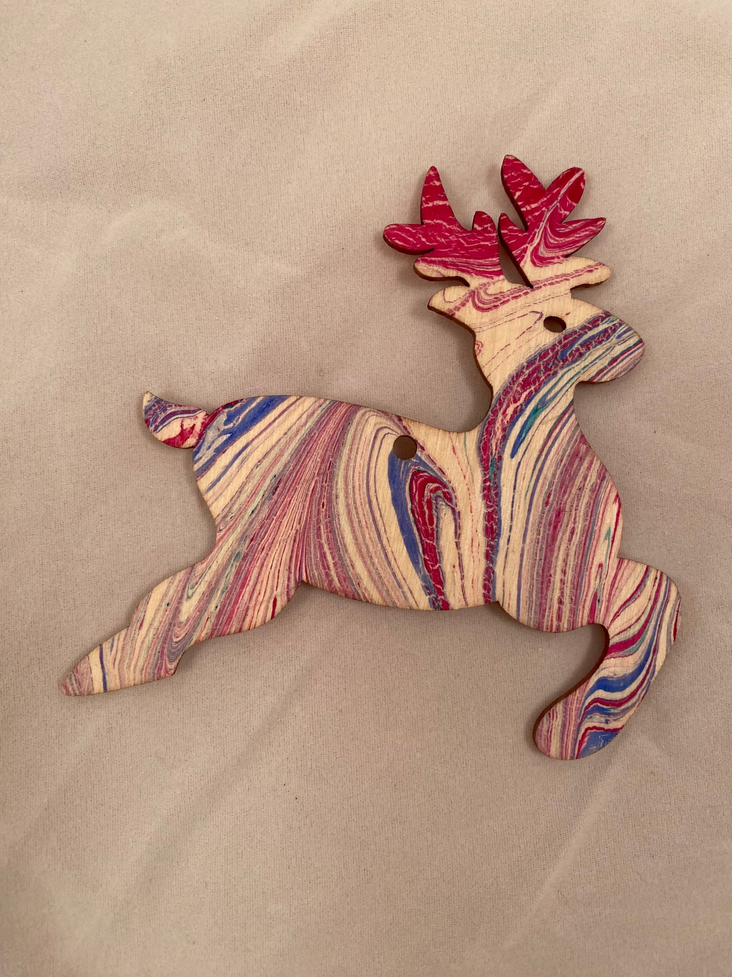 Wooden Marbled Ornament