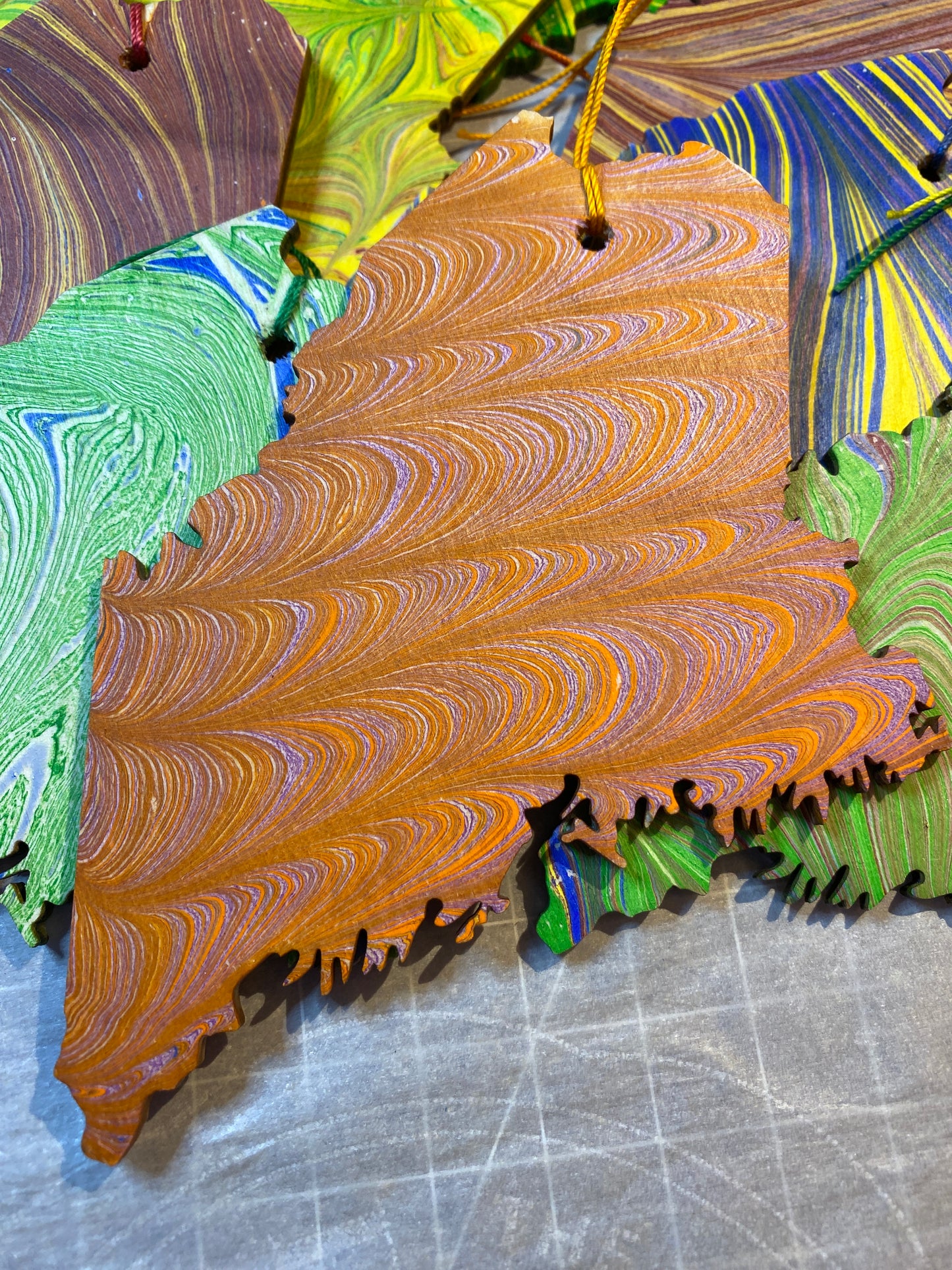 Wooden Marbled Ornament