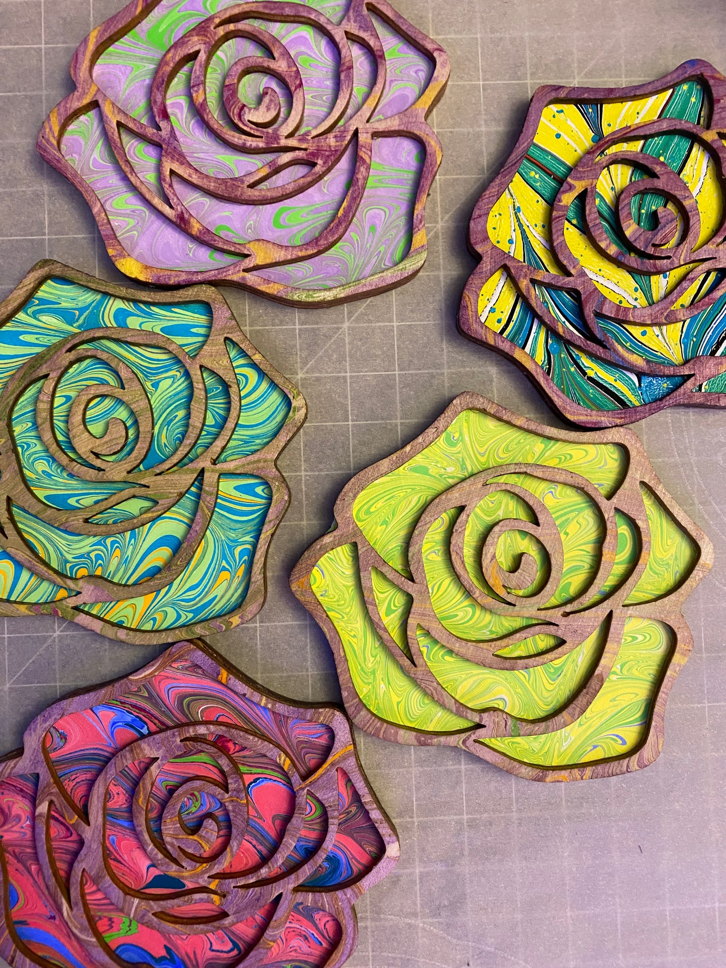 Wooden Marbled Ornament