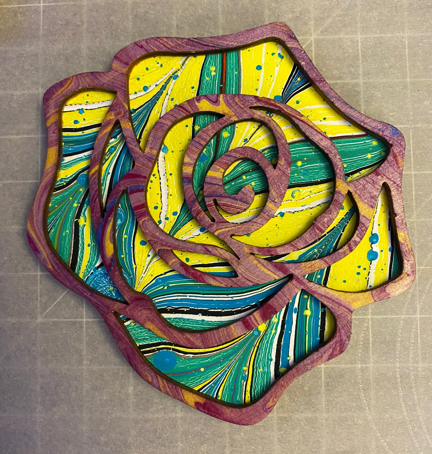Wooden Marbled Ornament